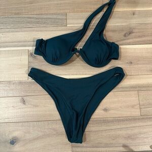 Dark Green Halter Bikini Set
